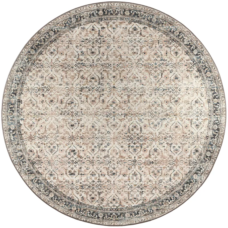 Jericho Taupe 4\' x 4\' Round Rug