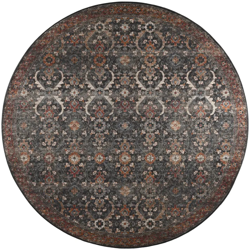 Jericho Charcoal 10\' x 10\' Round Rug