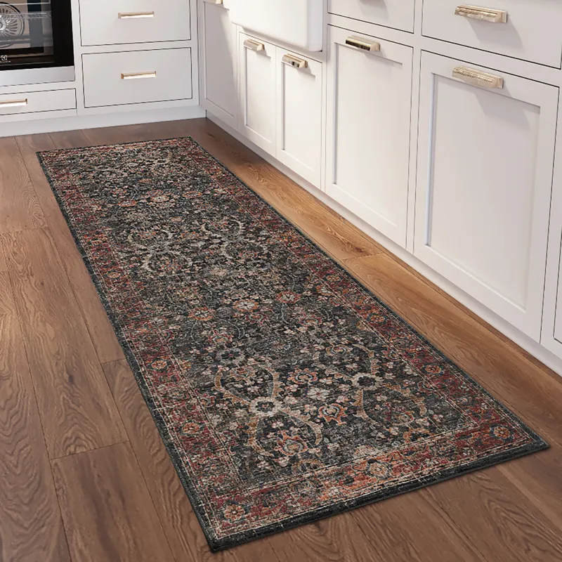 Jericho Charcoal 2\'6\" x 8\' Runner Rug