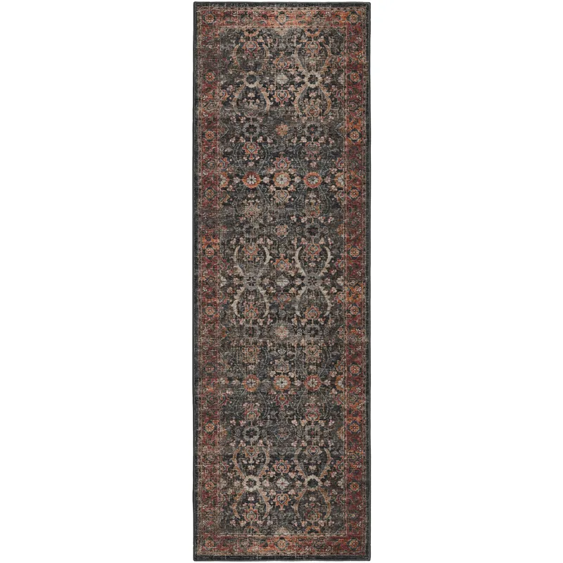 Jericho Charcoal 2\'6\" x 8\' Runner Rug