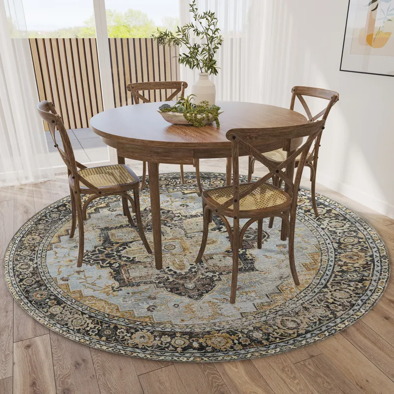 Jericho Pewter 6\' x 6\' Round Rug