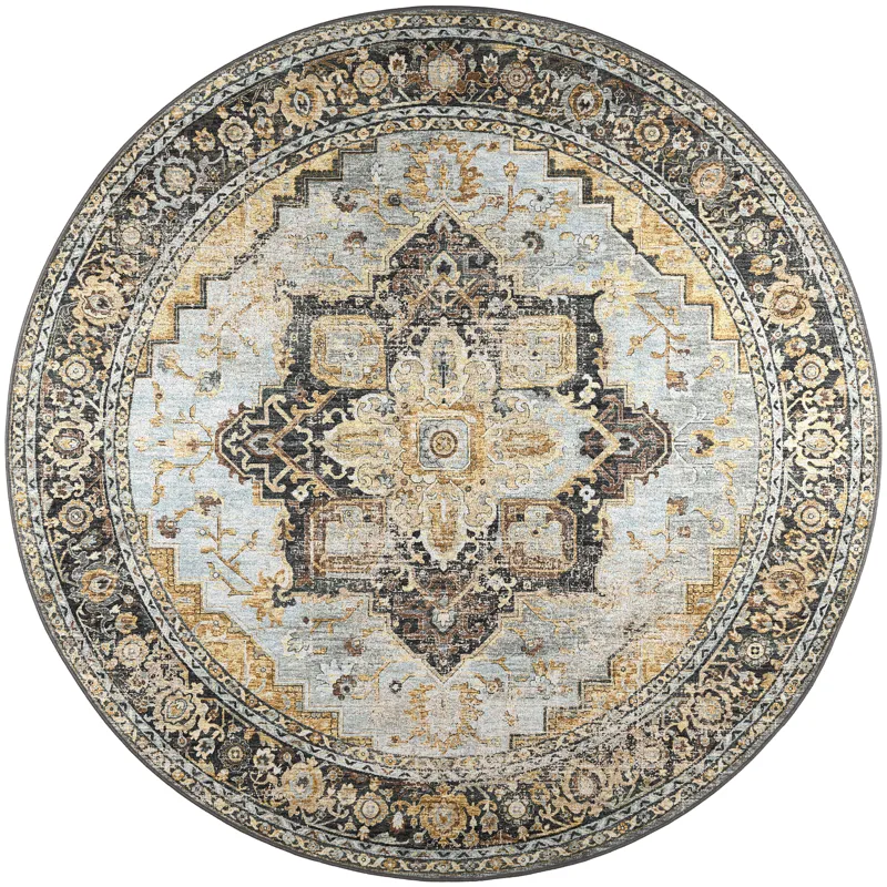 Jericho Pewter 6\' x 6\' Round Rug