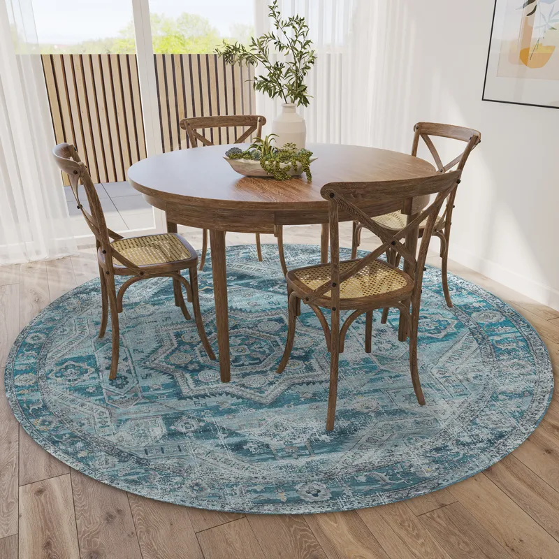 Jericho Denim 8\' x 8\' Round Rug
