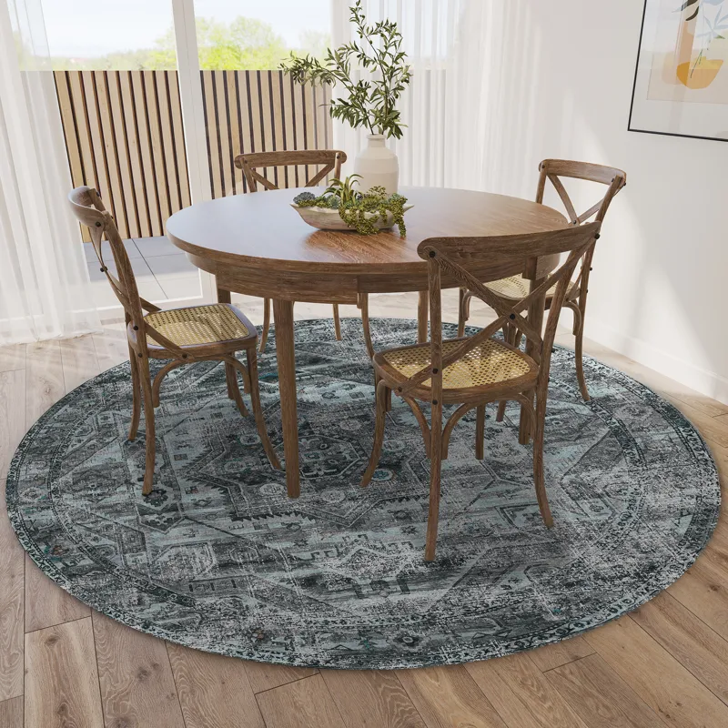 Jericho Steel 8\' x 8\' Round Rug