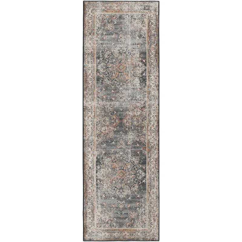 Jericho Charcoal 2\'6\" x 10\' Runner Rug
