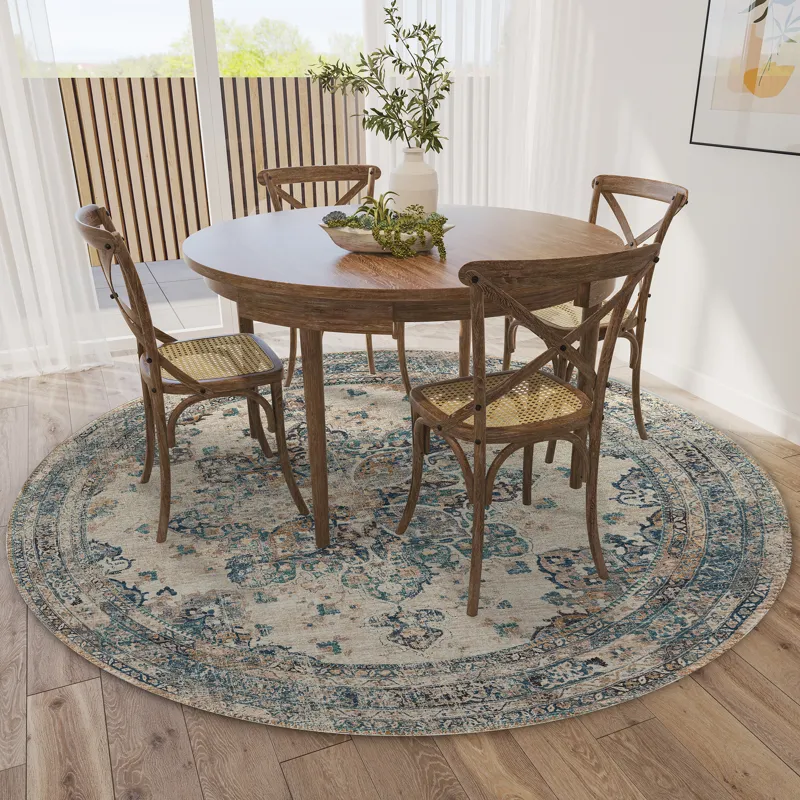 Jericho Linen 4\' x 4\' Round Rug