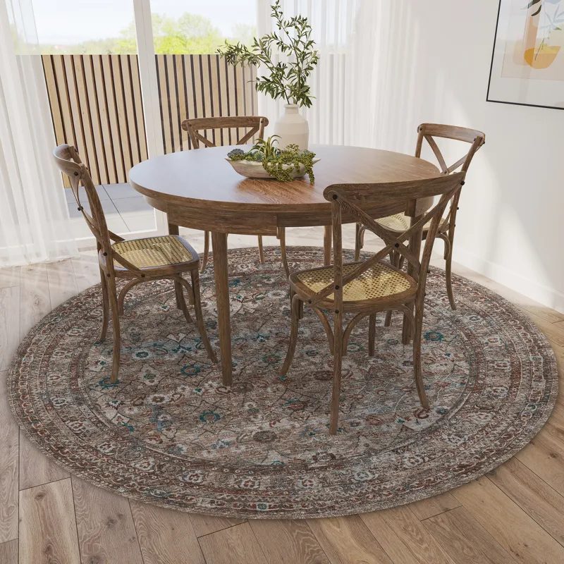 Jericho Latte 8\' x 8\' Round Rug