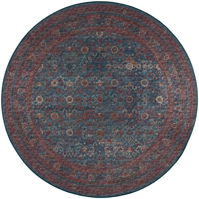 Jericho Navy 4\' x 4\' Round Rug