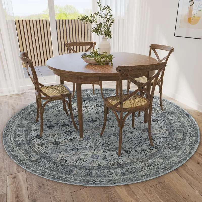 Jericho Pewter 8\' x 8\' Round Rug