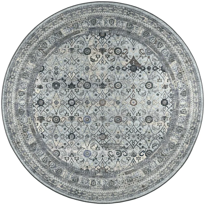 Jericho Pewter 8\' x 8\' Round Rug