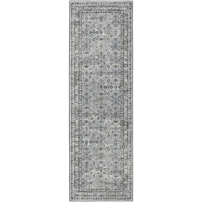 Jericho Pewter 2\'6\" x 12\' Runner Rug
