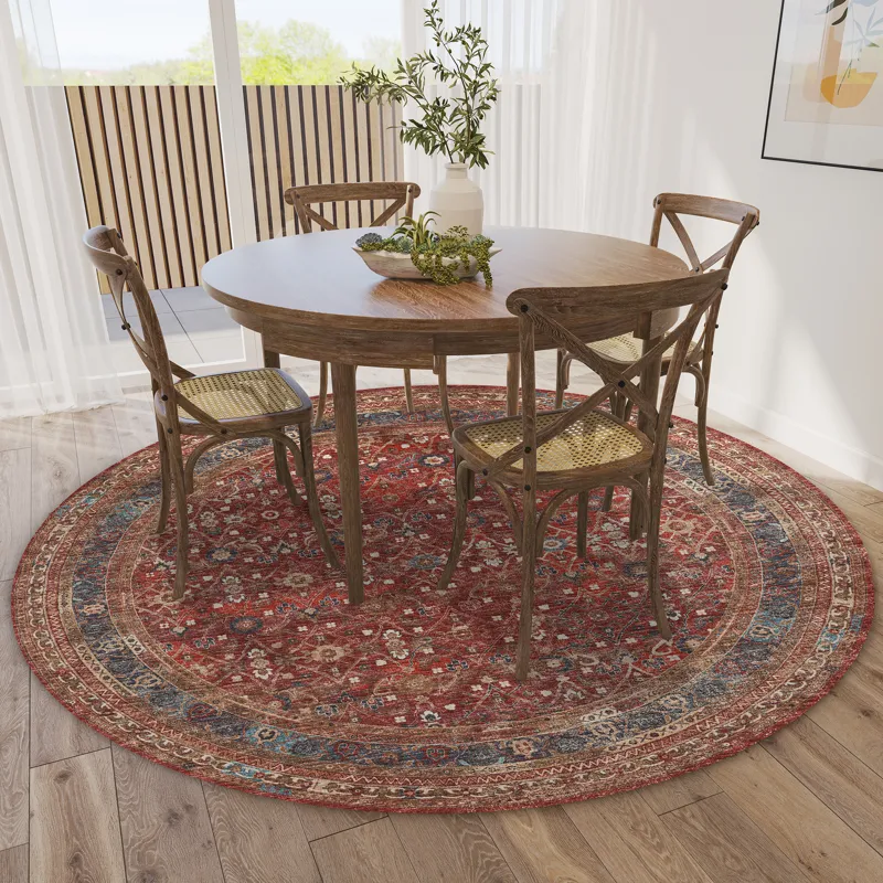 Jericho Scarlett 6\' x 6\' Round Rug