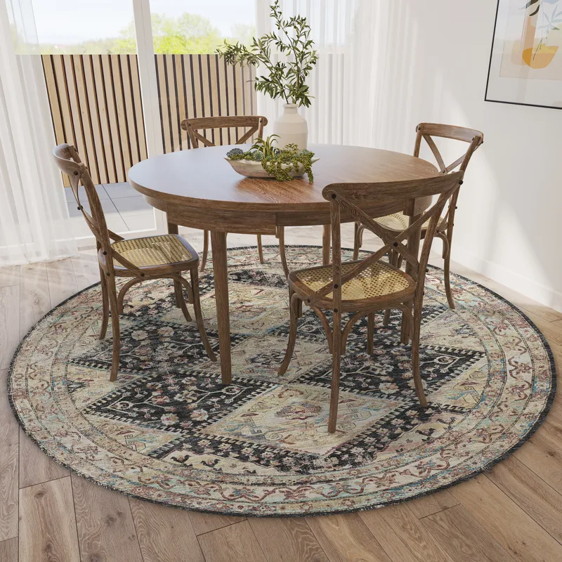 Jericho Midnight 6\' x 6\' Round Rug