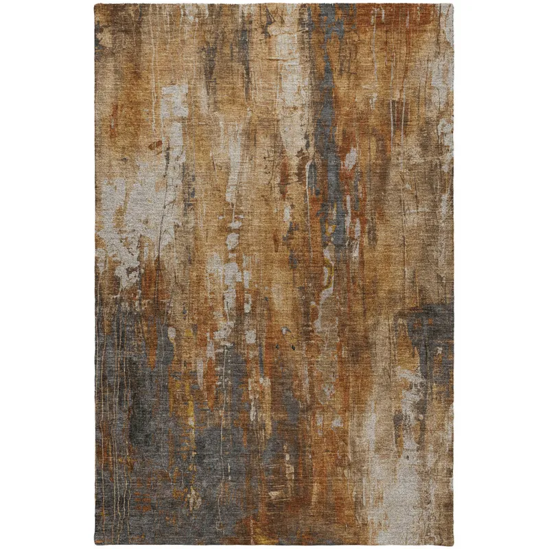 Luxury Washable Indoor/Outdoor Kochi Rust 10\' x 14\' Rug