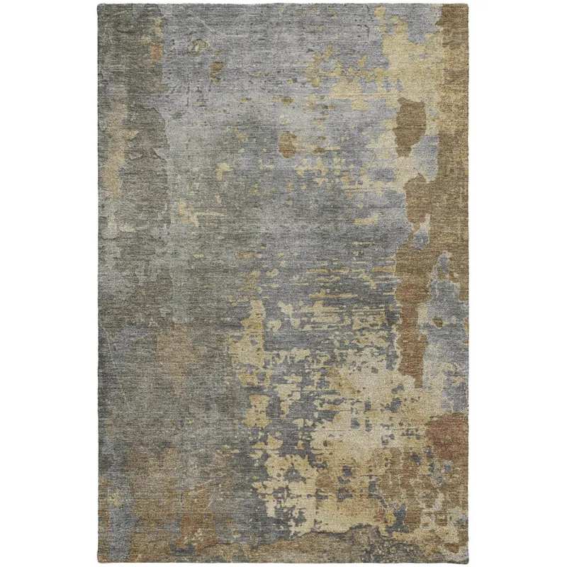 Luxury Washable Indoor/Outdoor Kochi Pewter 2\'6\" x 3\'10\" Rug
