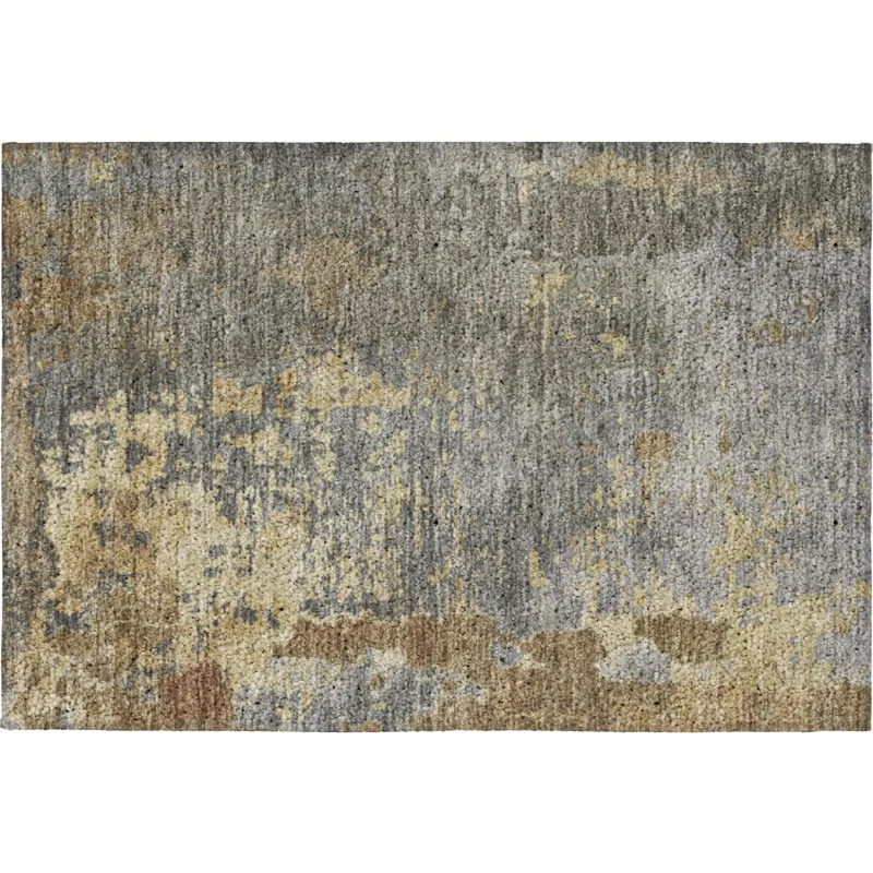 Luxury Washable Indoor/Outdoor Kochi Pewter 1\'8\" x 2\'6\" Rug