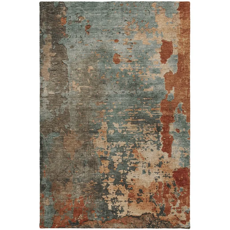 Luxury Washable Indoor/Outdoor Kochi Teal 3\' x 5\' Rug