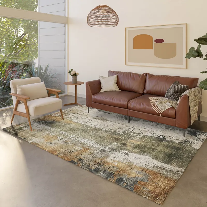 Luxury Washable Indoor/Outdoor Kochi Putty 9\' x 12\' Rug
