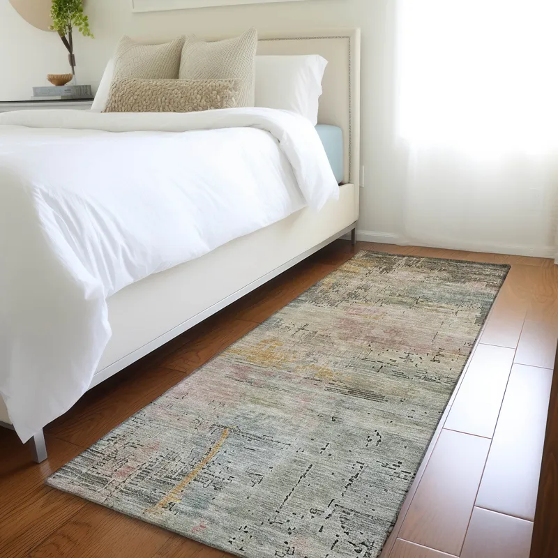 Luxury Washable Indoor/Outdoor Kochi Granite 2\'3\" x 7\'6\" Runner Rug