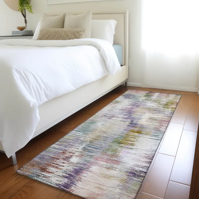 Luxury Washable Indoor/Outdoor Kochi Plum 2\'3\" x 7\'6\" Runner Rug