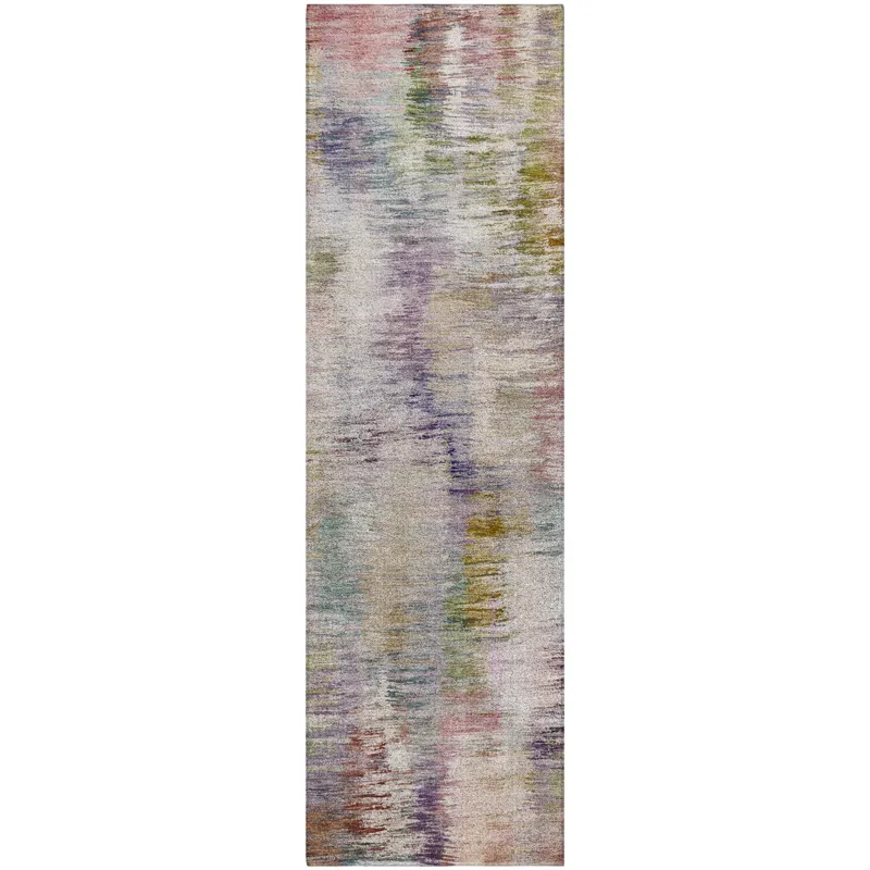 Luxury Washable Indoor/Outdoor Kochi Plum 2\'3\" x 7\'6\" Runner Rug