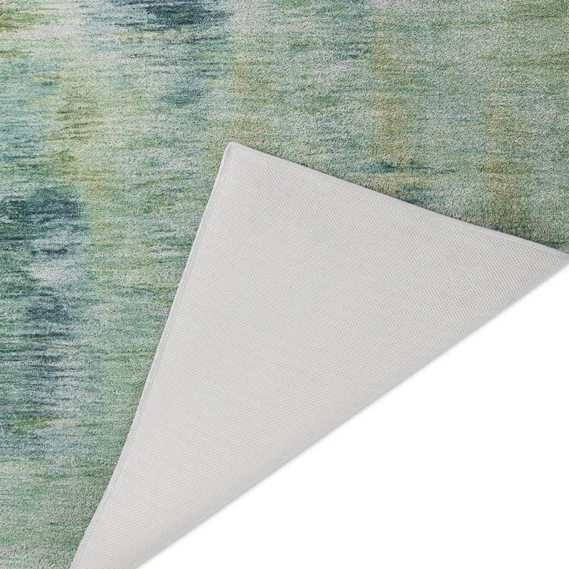 Luxury Washable Indoor/Outdoor Kochi Teal 9\' x 12\' Rug