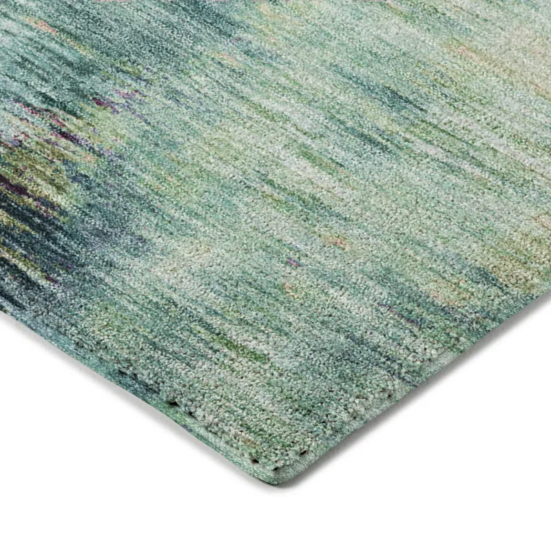 Luxury Washable Indoor/Outdoor Kochi Teal 9\' x 12\' Rug