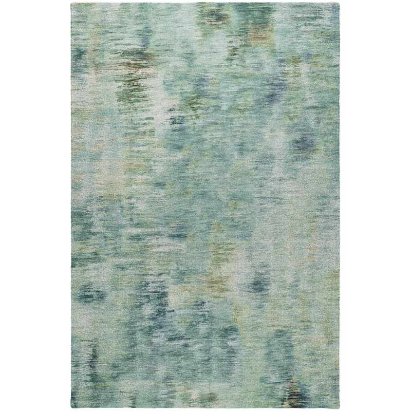 Luxury Washable Indoor/Outdoor Kochi Teal 9\' x 12\' Rug