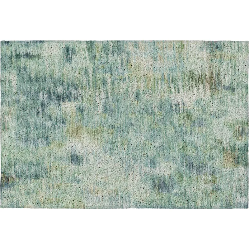 Luxury Washable Indoor/Outdoor Kochi Teal 1\'8\" x 2\'6\" Rug