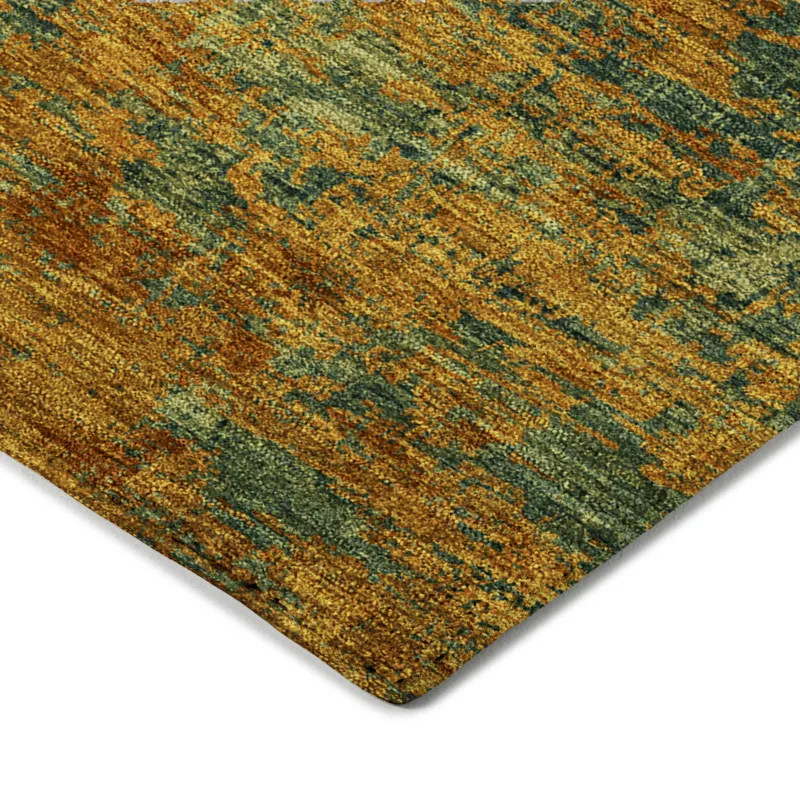Luxury Washable Indoor/Outdoor Kochi Copper 1\'8\" x 2\'6\" Rug