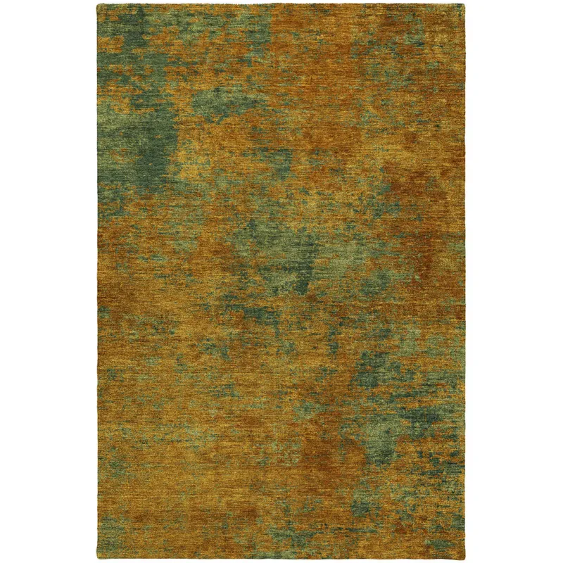 Luxury Washable Indoor/Outdoor Kochi Copper 9\' x 12\' Rug