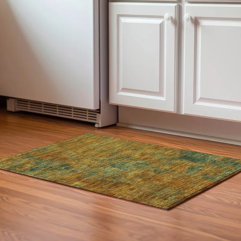 Luxury Washable Indoor/Outdoor Kochi Copper 1\'8\" x 2\'6\" Rug