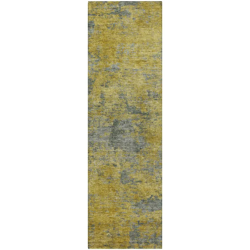 Luxury Washable Indoor/Outdoor Kochi Gold 2\'3\" x 7\'6\" Runner Rug