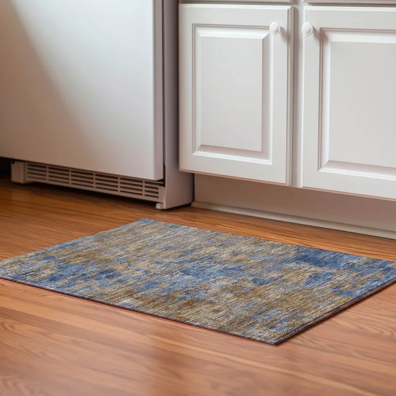 Luxury Washable Indoor/Outdoor Kochi Navy 1\'8\" x 2\'6\" Rug