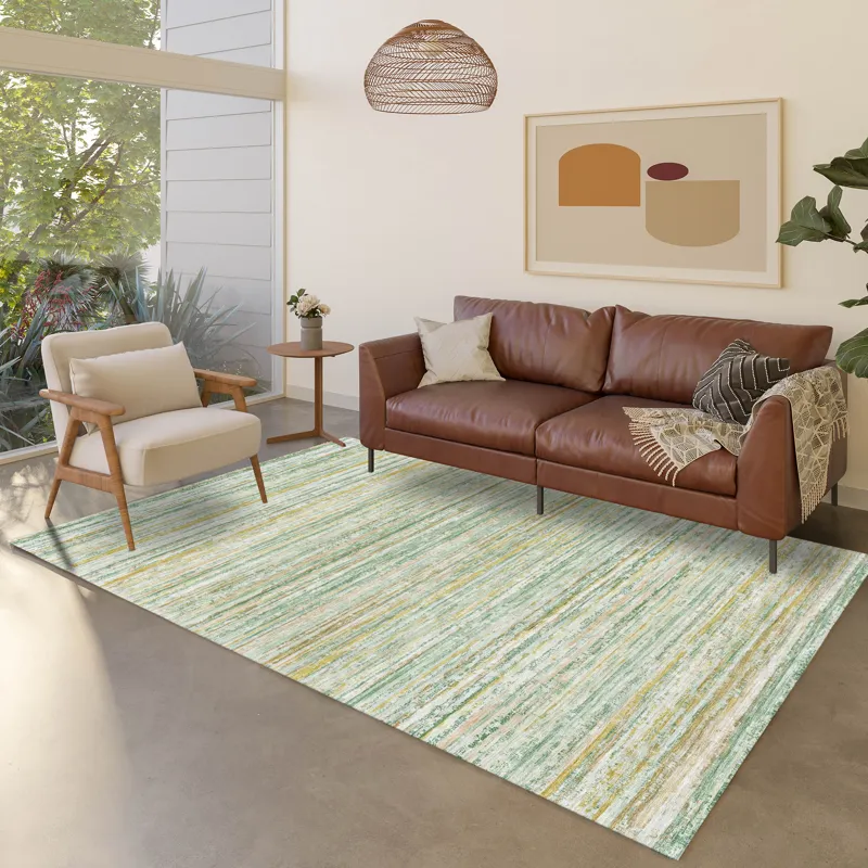 Luxury Washable Indoor/Outdoor Kochi Mint 2\'6\" x 3\'10\" Rug