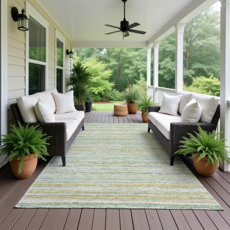 Luxury Washable Indoor/Outdoor Kochi Mint 2\'6\" x 3\'10\" Rug