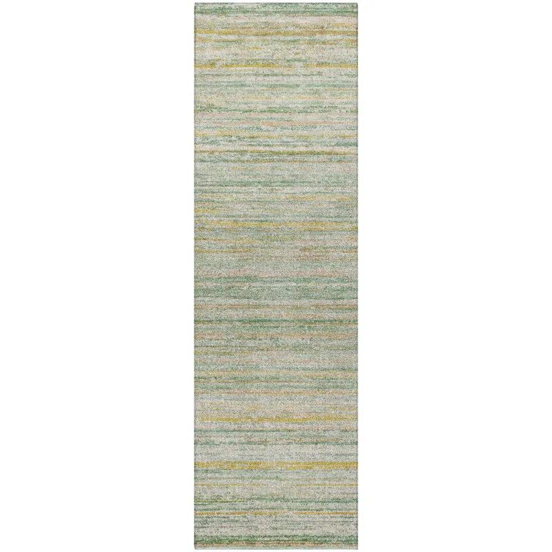 Luxury Washable Indoor/Outdoor Kochi Mint 2\'3\" x 7\'6\" Runner Rug
