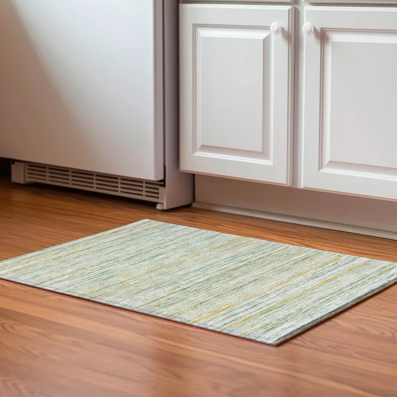 Luxury Washable Indoor/Outdoor Kochi Mint 1\'8\" x 2\'6\" Rug