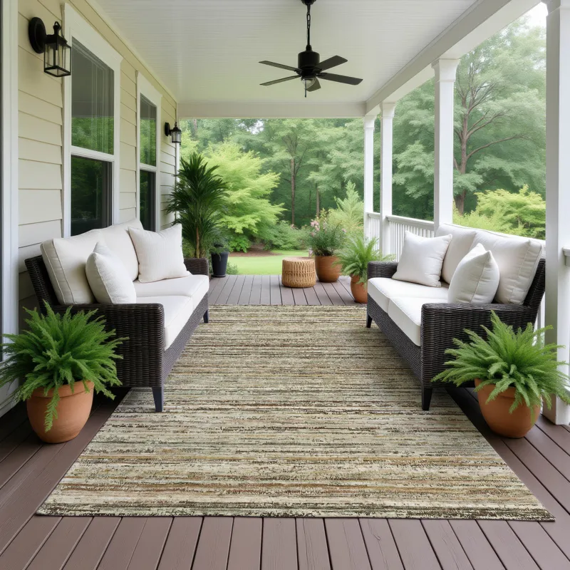 Luxury Washable Indoor/Outdoor Kochi Mocha 9\' x 12\' Rug