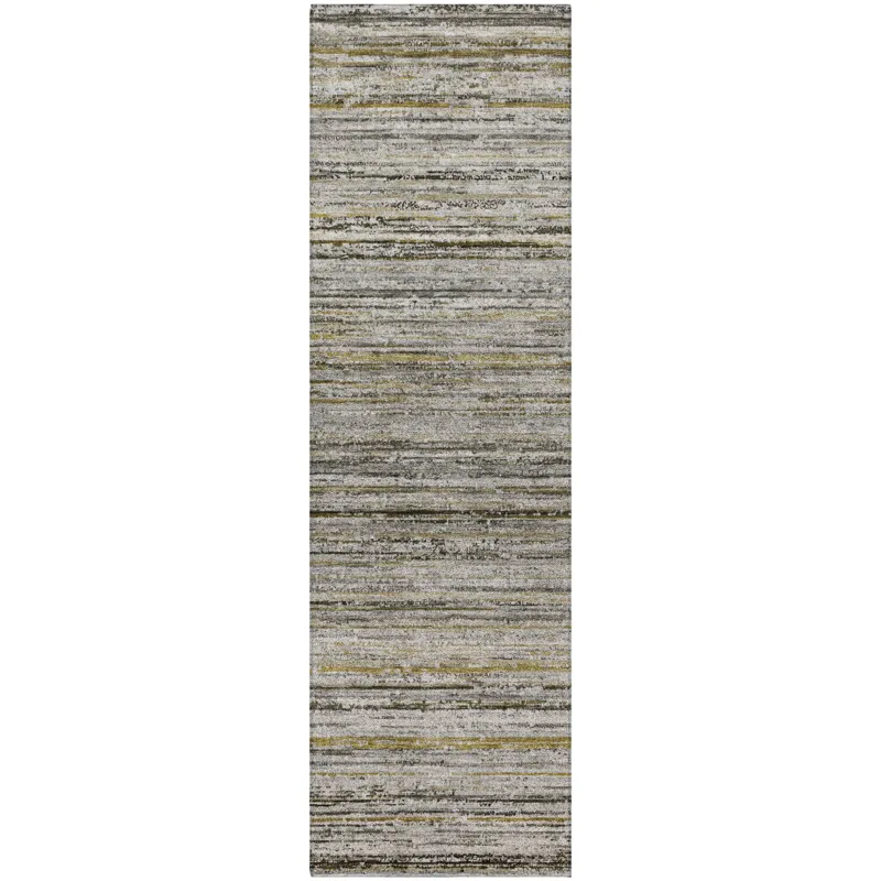 Luxury Washable Indoor/Outdoor Kochi Pewter 2\'3\" x 7\'6\" Runner Rug