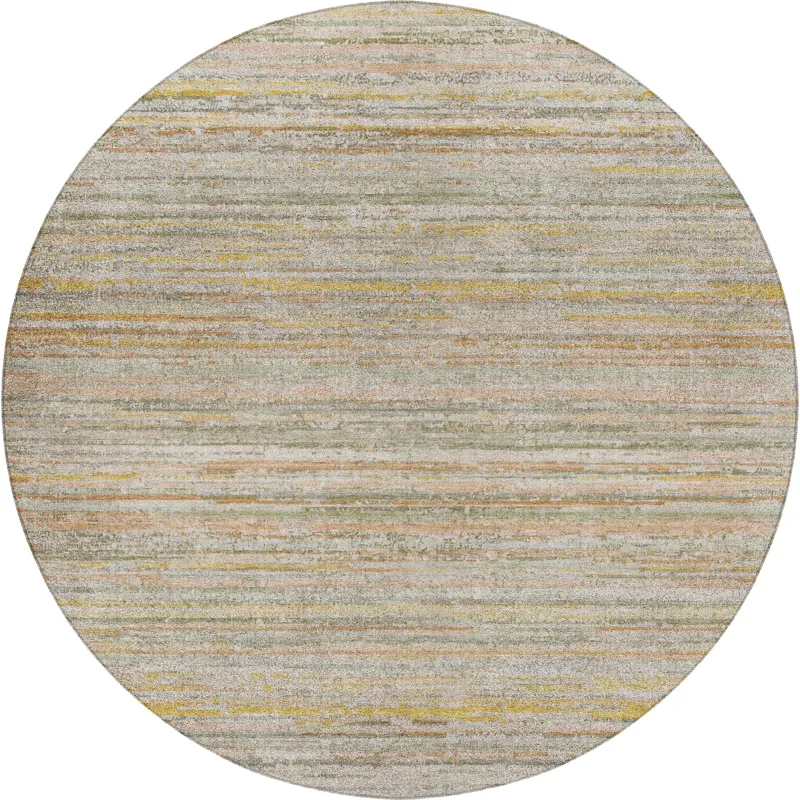 Luxury Washable Indoor/Outdoor Kochi Sage 8\' x 8\' Round Rug