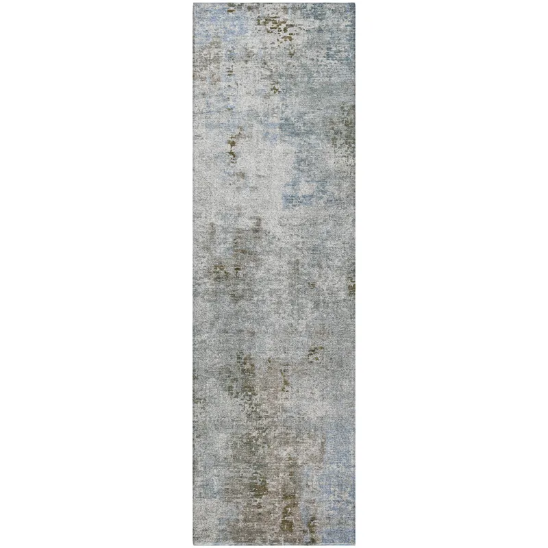 Luxury Washable Indoor/Outdoor Kochi Mocha 2\'3\" x 7\'6\" Runner Rug