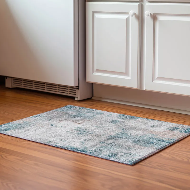Luxury Washable Indoor/Outdoor Kochi Teal 1\'8\" x 2\'6\" Rug