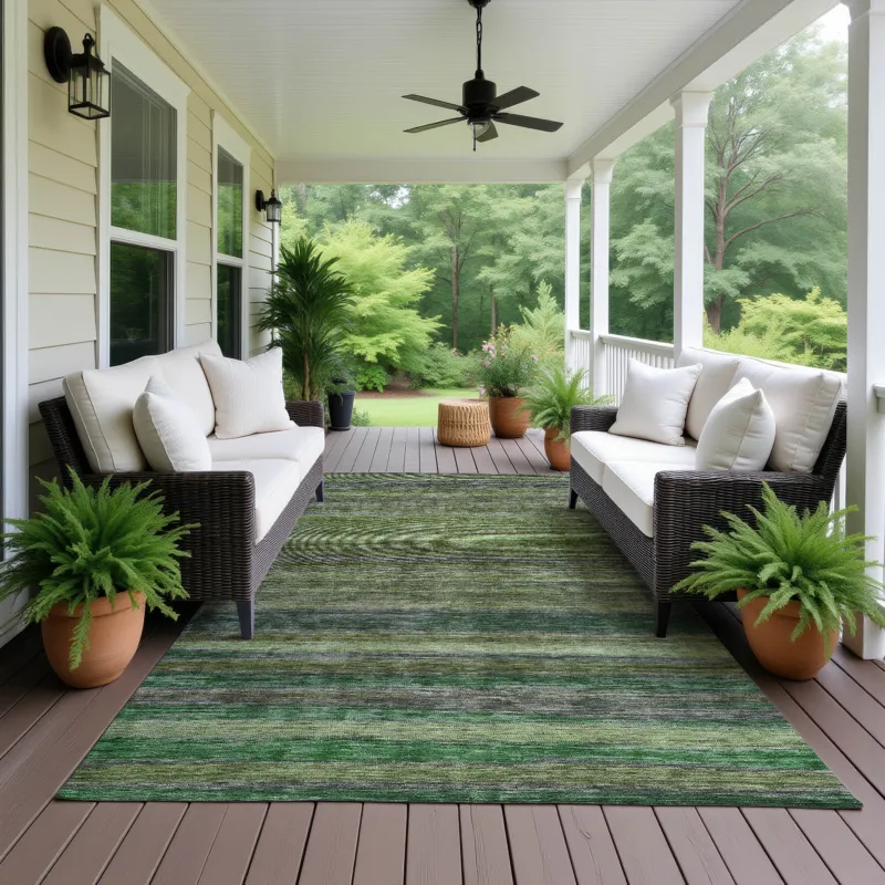 Luxury Washable Indoor/Outdoor Kochi Aloe 2\'6\" x 3\'10\" Rug