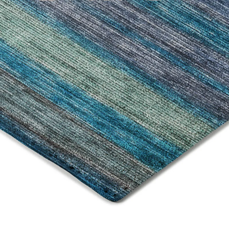 Luxury Washable Indoor/Outdoor Kochi Blue 10\' x 14\' Rug
