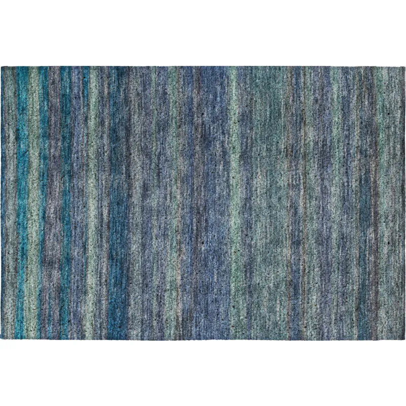 Luxury Washable Indoor/Outdoor Kochi Blue 1\'8\" x 2\'6\" Rug