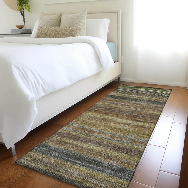 Luxury Washable Indoor/Outdoor Kochi Brown 2\'3\" x 7\'6\" Runner Rug