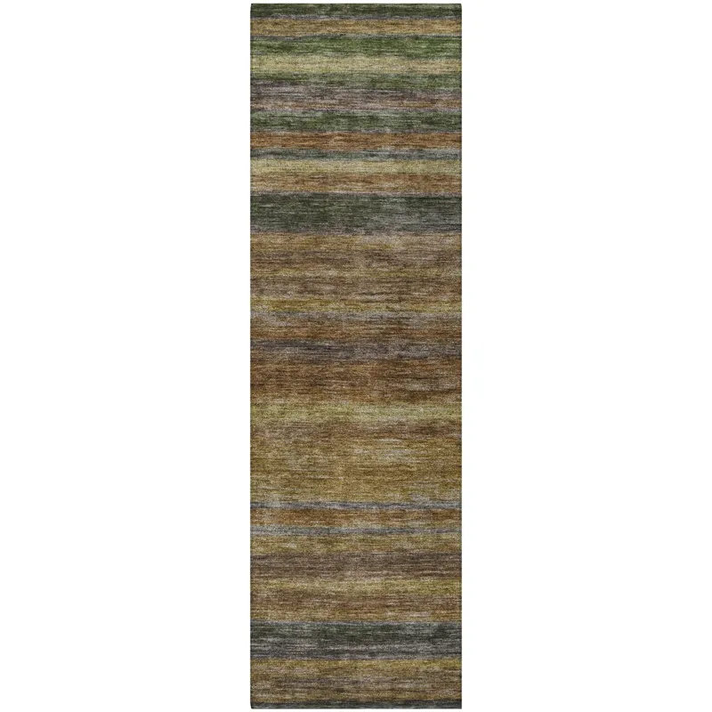 Luxury Washable Indoor/Outdoor Kochi Brown 2\'3\" x 7\'6\" Runner Rug