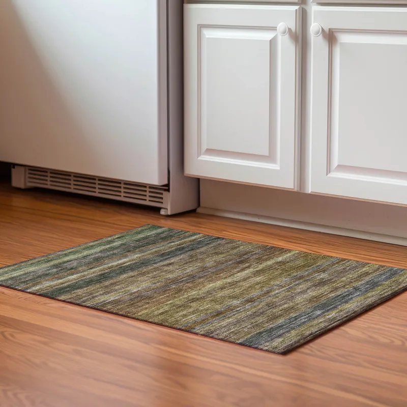 Luxury Washable Indoor/Outdoor Kochi Brown 1\'8\" x 2\'6\" Rug
