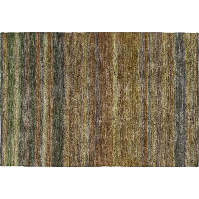 Luxury Washable Indoor/Outdoor Kochi Brown 1\'8\" x 2\'6\" Rug